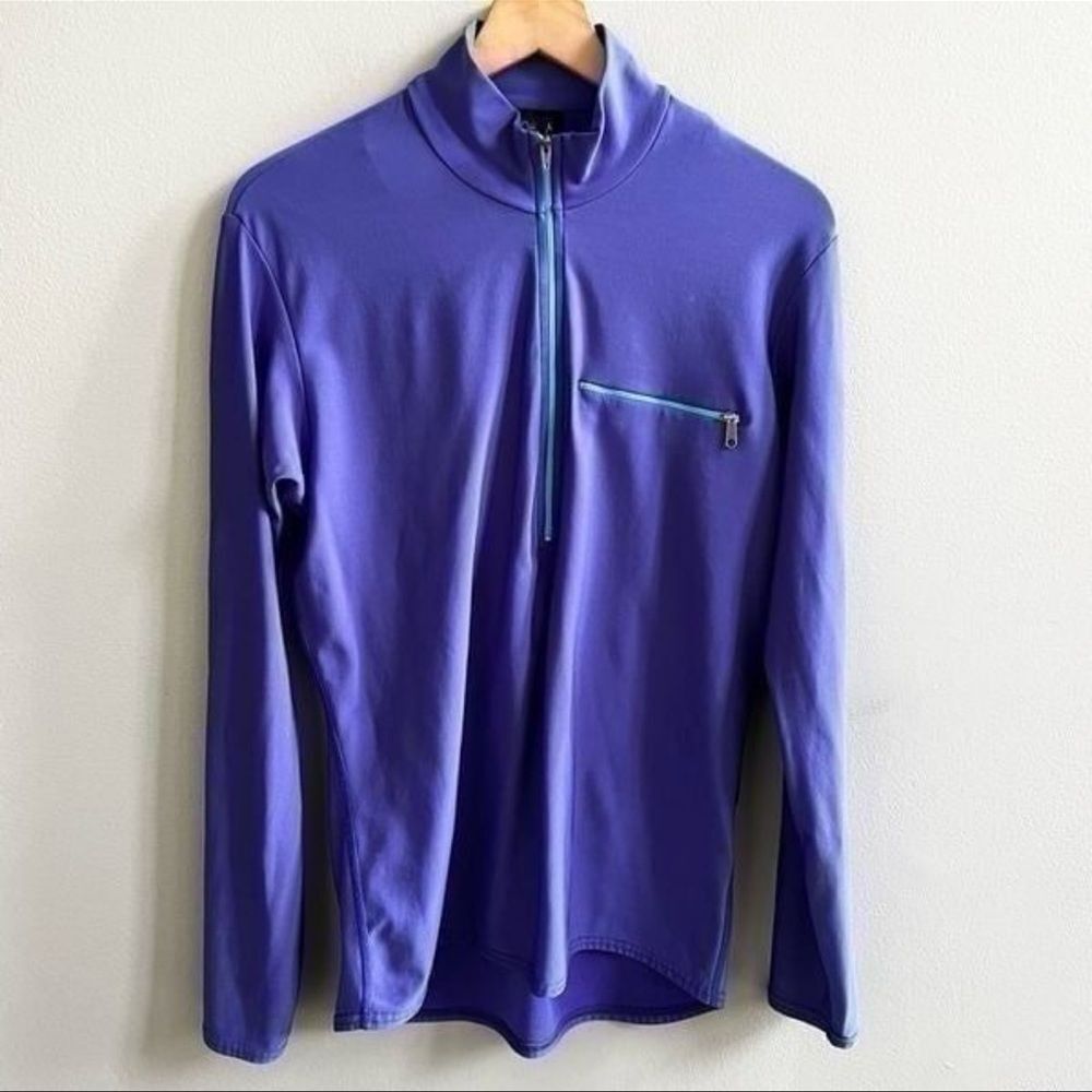 Patagonia Rare Vintage 1/2 Zip Pullover Base Layer Purple Teal Zipper Size Large